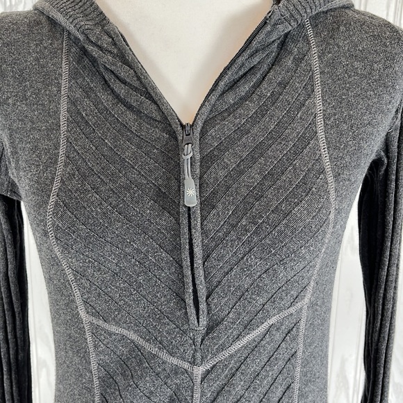 Athleta Charcoal Gray Ribbed Half-Zip Sweater Dress Small - Picture 2 of 7